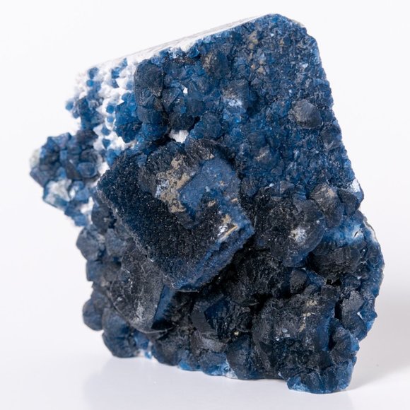 Other - AAA palm-size Deep Blueberry fluorite after quartz cluster cabinet specimen